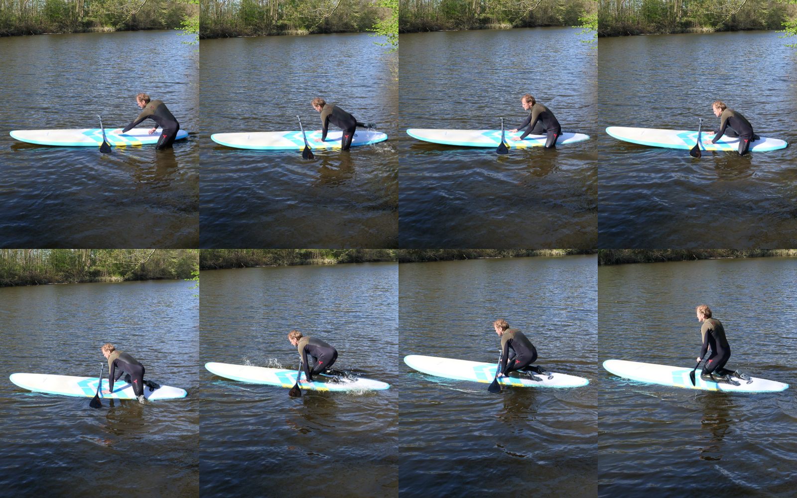 Aufsteigen auf das SUPBoard SUPBasics.de